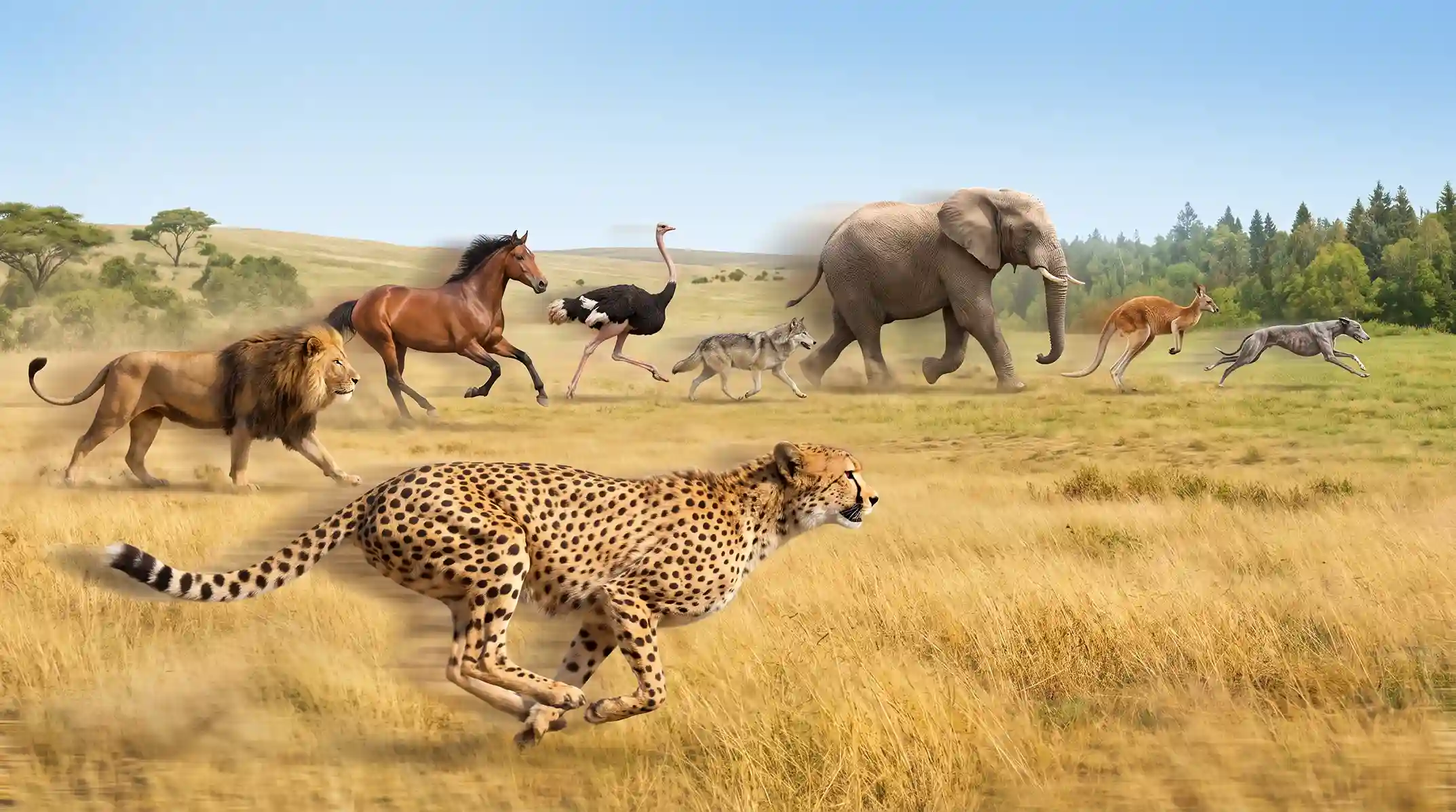 Fastest running animals speed comparison